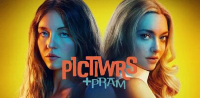 Two woman standing back to nack looking into the camera with yellow background