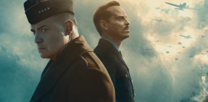 Two war officers and many planes in the sky