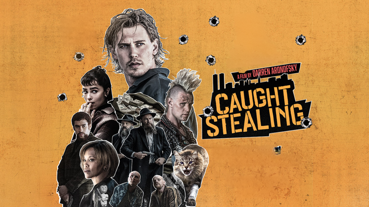 Photo of the Caught Stealing cast on a gold background